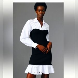 Anthropologie Twofer Collared Mini Dress, NWT, Size Medium